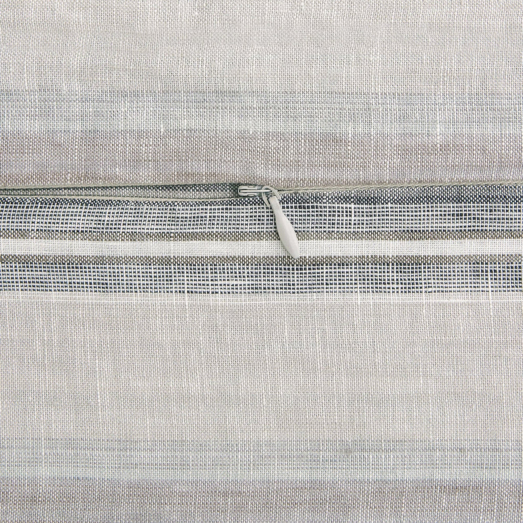 Flax Linen Charcoal Grey Stripe Duvet hidden zipper - Your Western Decor