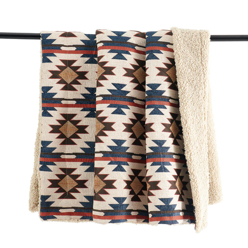 Patterned Chenille Teddy-Back Throw Blanket in Southwestern designs - Your Western Decor