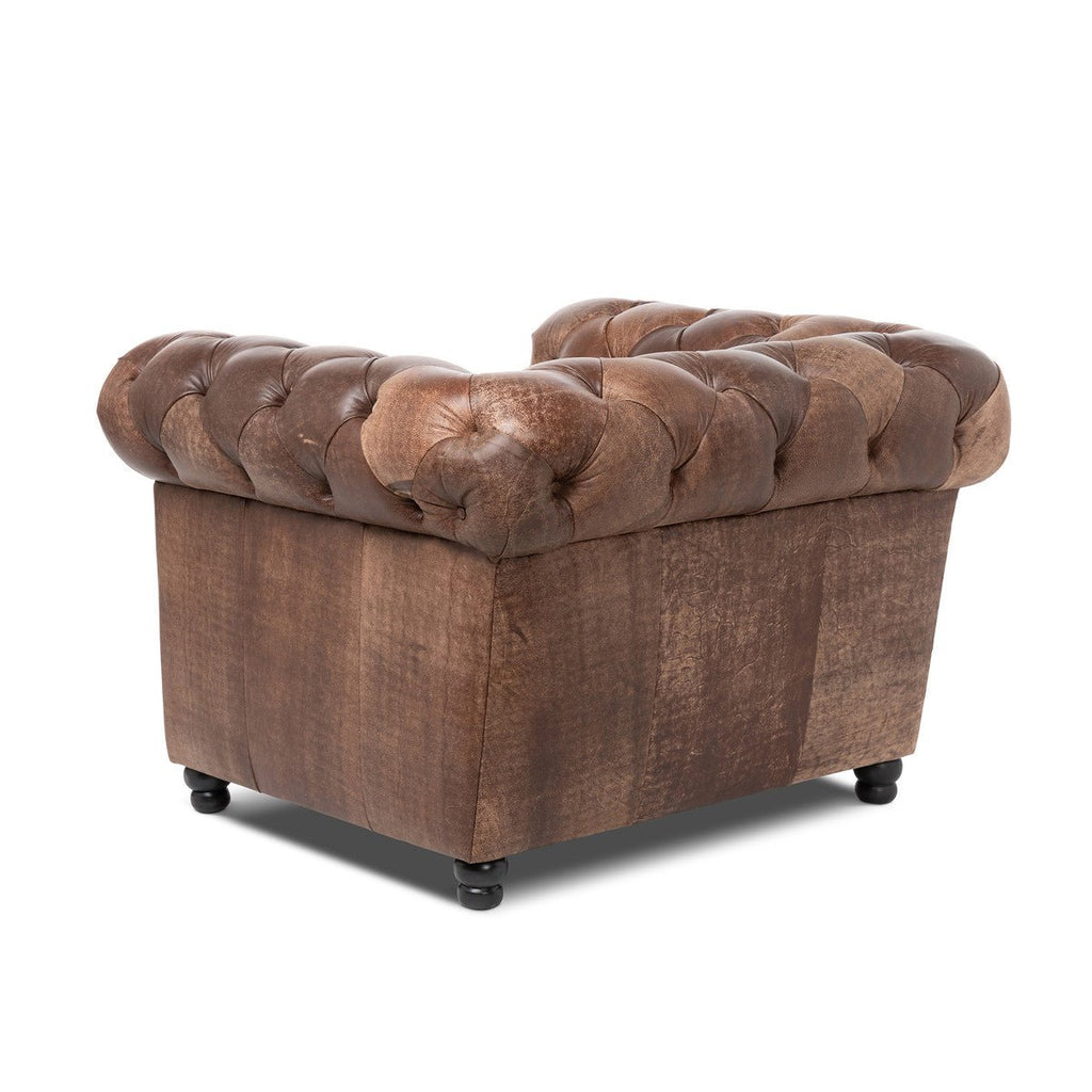 Luxury Chesterfield Distressed Leather Chair Back - Your Western Decor
