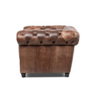 Luxury Chesterfield Distressed Leather Chair Side - Your Western Decor