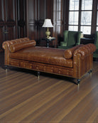 luxury leather American made daybed lounger  - Your Western Decor