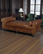 luxury leather American made daybed lounger 