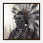 Chief Eagle Framed Canvas Art with brown frame - art by David Frederick Riley at Your Western Decor