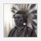 Chief Eagle Framed Canvas Art with white frame - art by David Frederick Riley at Your Western Decor