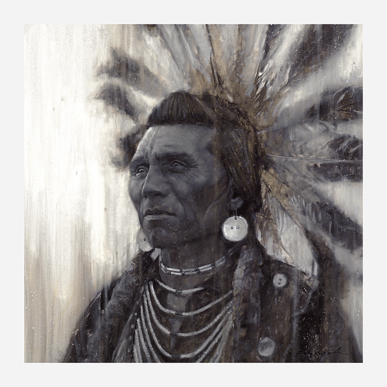 Chief Eagle Art on Stretched Canvas by David Frederick Riley - Native American art at Your Western Decor