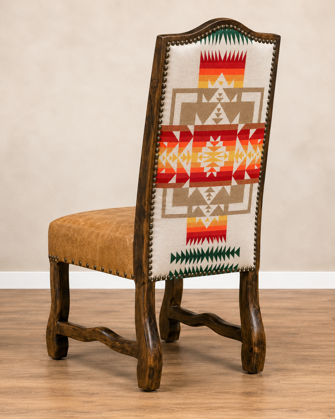 Western dining chair with authentic Chief Joseph Sunbrella® fabric