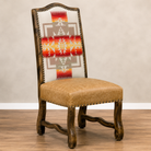Rustic dining chair with Pendleton  upholstery