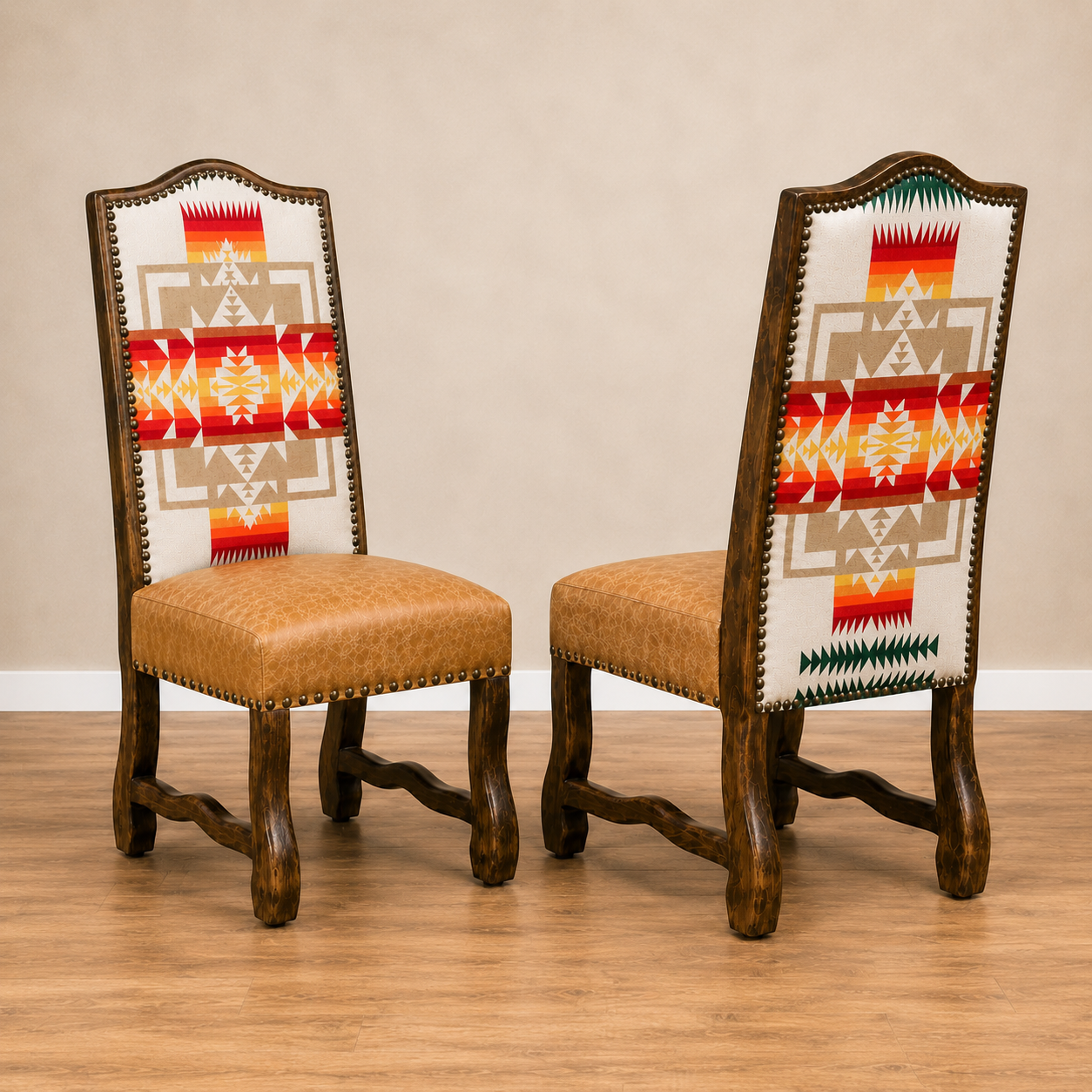 Chief Joseph Sunset Dining Chair with top-grain leather seat