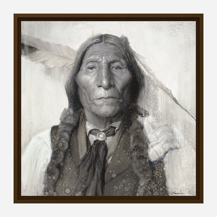 Chief Wolf Robe Framed Canvas Art by David Frederick Riley at Your Western Decor