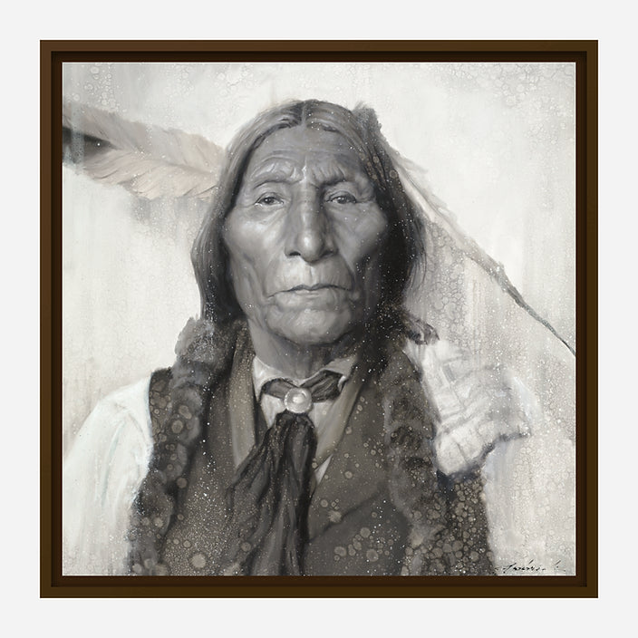 Chief Wolf Robe Framed Canvas Art by David Frederick Riley at Your Western Decor