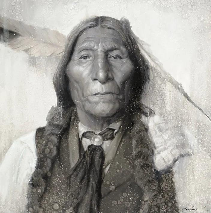 Chief Wolf Robe Art on Stretched Canvas - Art by David Frederick Riley at Your Western Decor