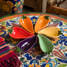 6-pc colorful set of chili pepper shaped dipping bowls - Americain made 