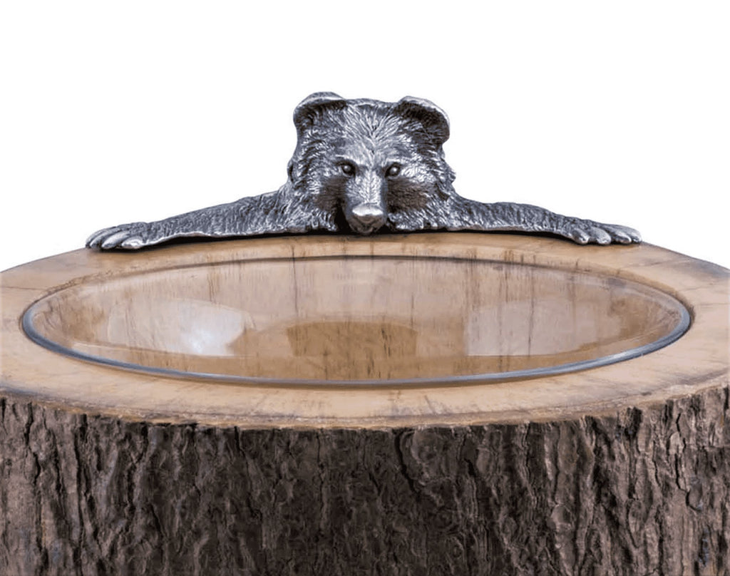 Chillin' Log Ice Bucket w/ Pewter Bear