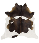 Medium Chocolate and white Brazilian Cowhide Rug - Your Western Decor