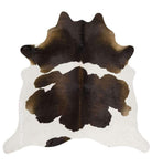 Brazilian cowhide rug natural pattern, rustic ranch floor decor