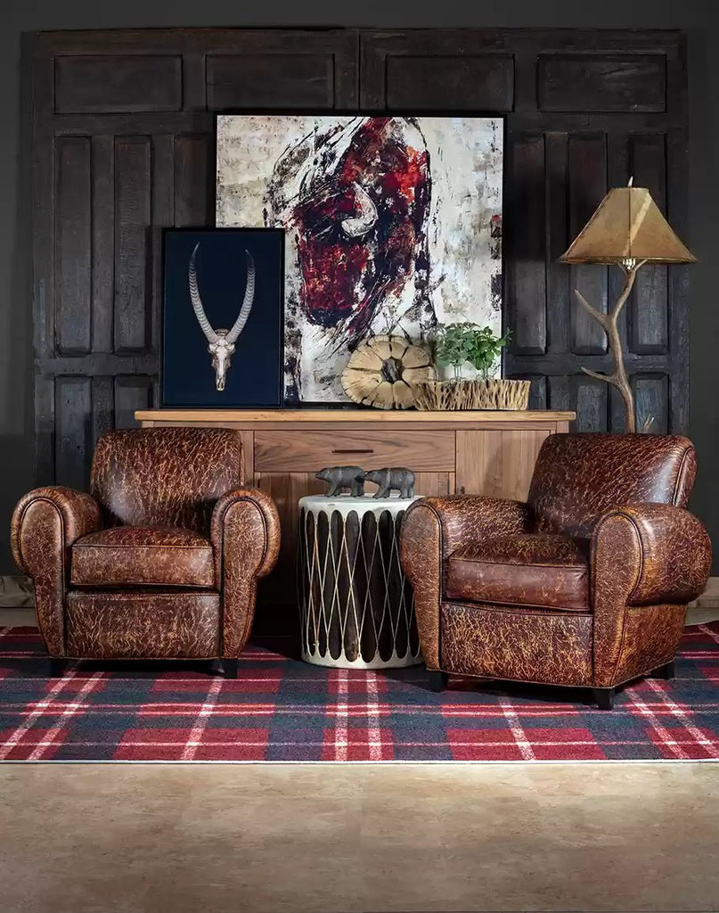 Crackled Leather Cigar Chairs - Your Western Decor