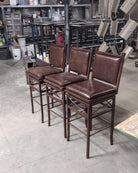 leather upholstered swivel iron bar chairs - Your Western Decor