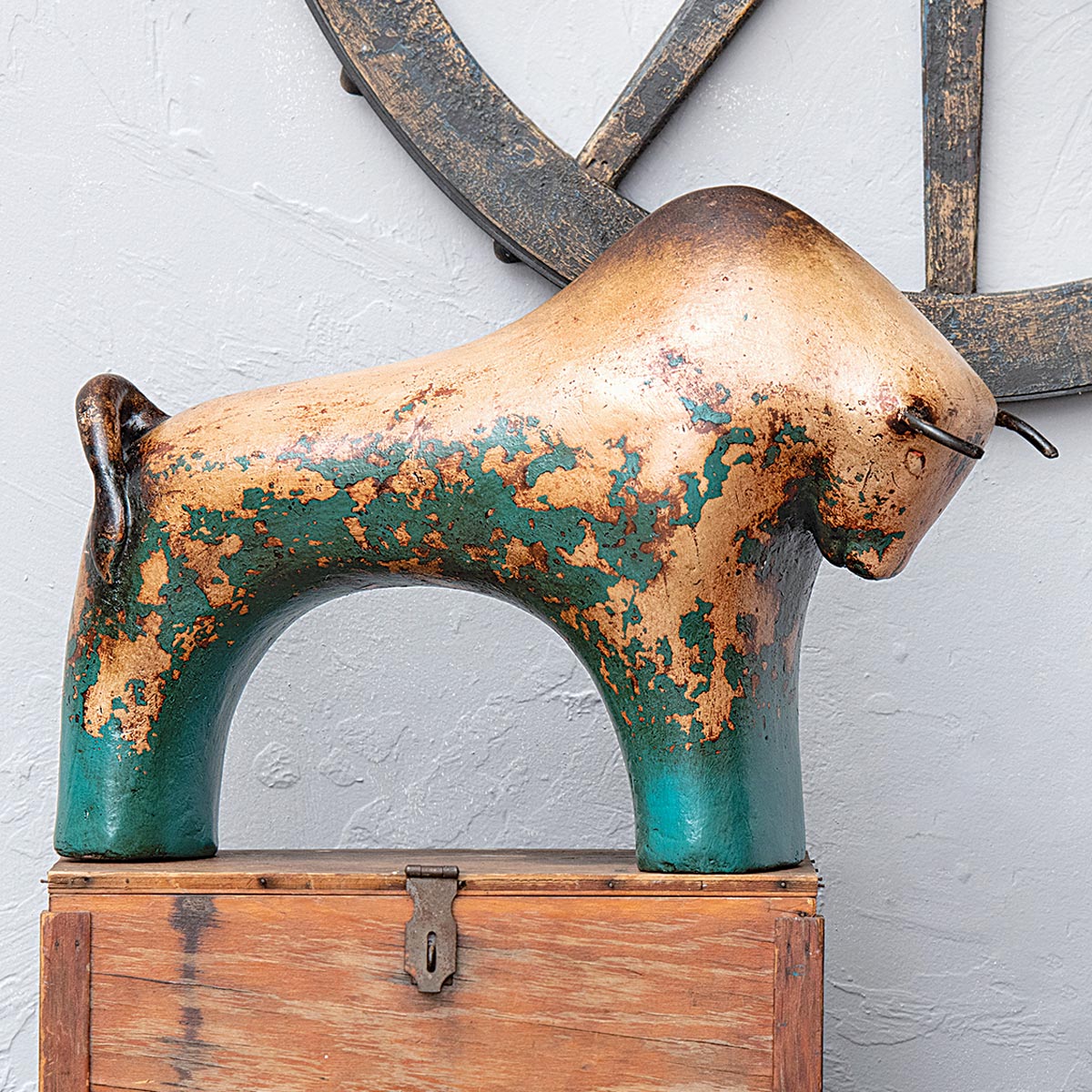 Rustic Patina Clay Bull Sculpture | Luxury Western Decor Accent – Your ...
