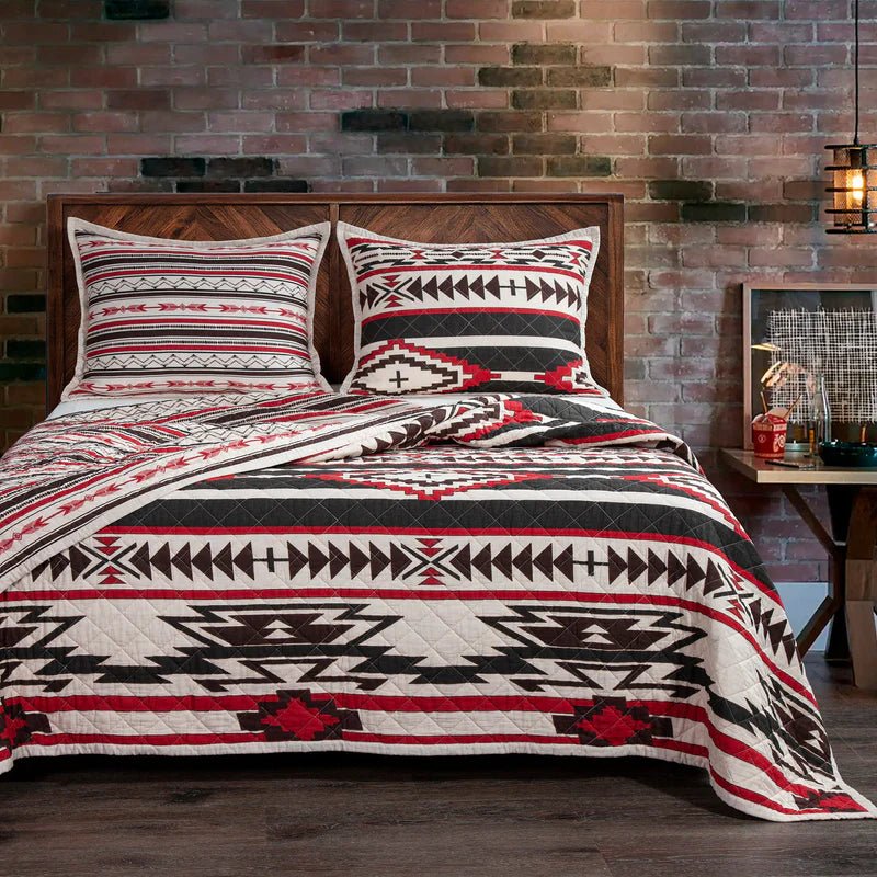 Coal Creek Aztec Quilt Set - Southwestern Bedding from Your Western Decor
