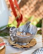 condiment or dip bowl in carved aluminum to look like a turkey 3-pc serving set - Your Western Decor