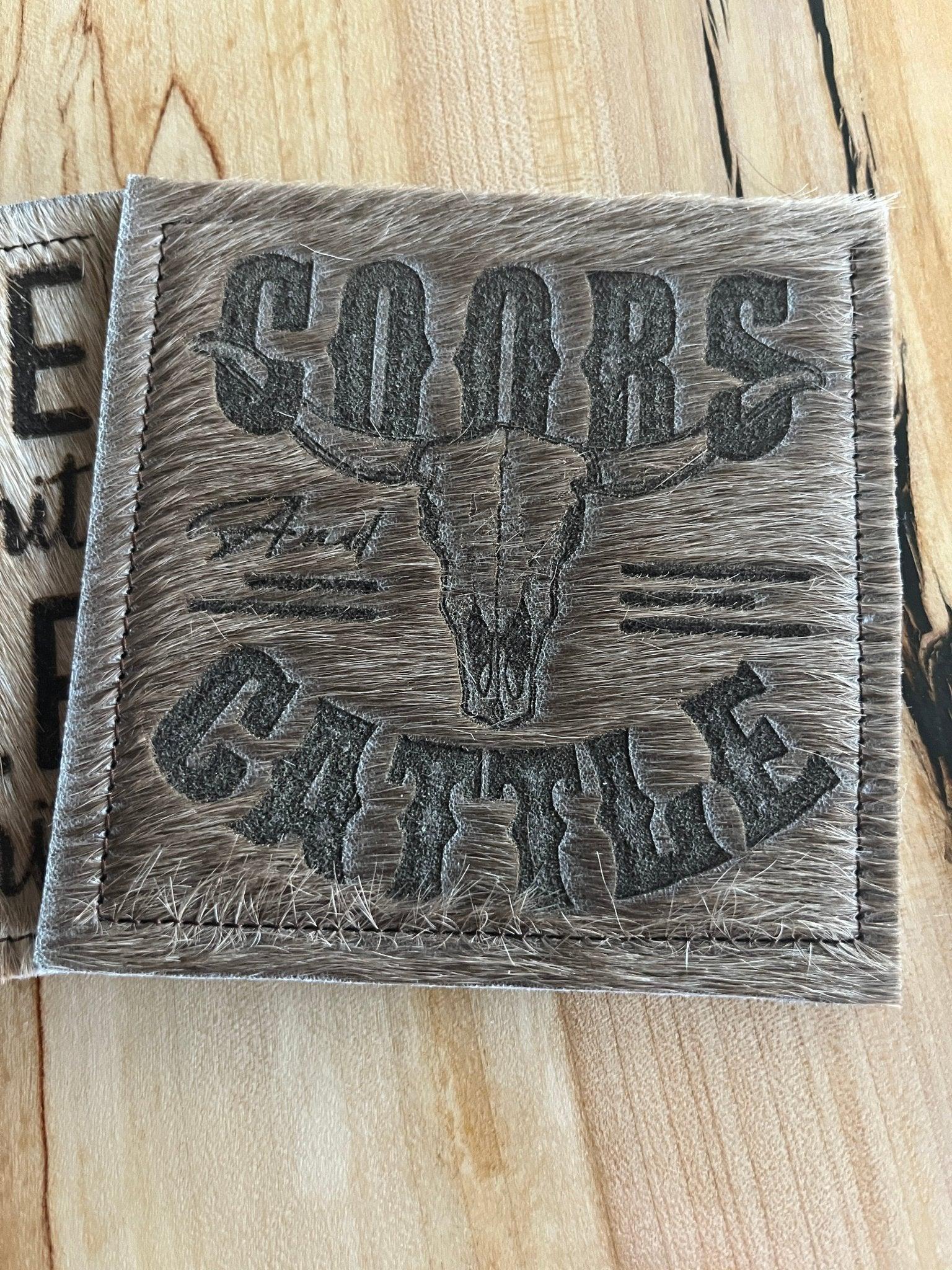 Coors and Cattle Cowhide Lasered Coasters - Customized coasters - Your Western Decor