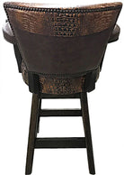 Back of copper croc leather bar stool - Your Western Decor