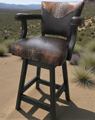 Copper croc and leather barstool - Your Western Decor