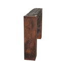 copper leg detail on entry console table