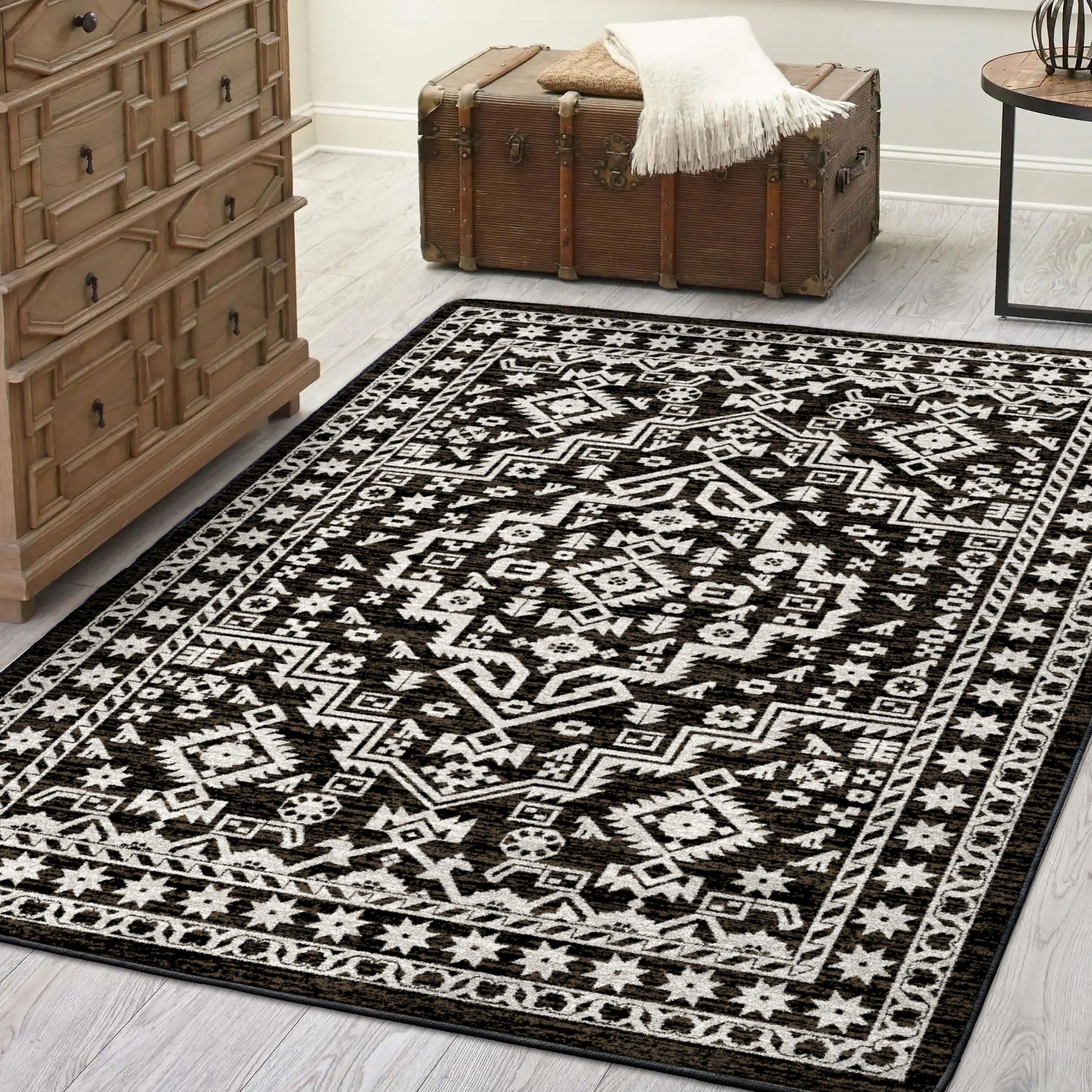 American made Cordova Brown and White Area Rugs - Your Western Decor