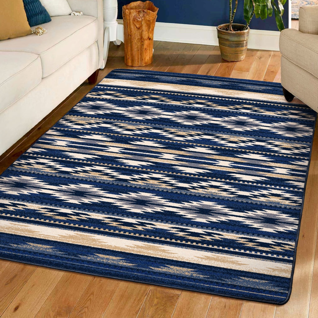 Cornflower Aztec Area Rugs & Runners - Made in the USA - Your Western Decor