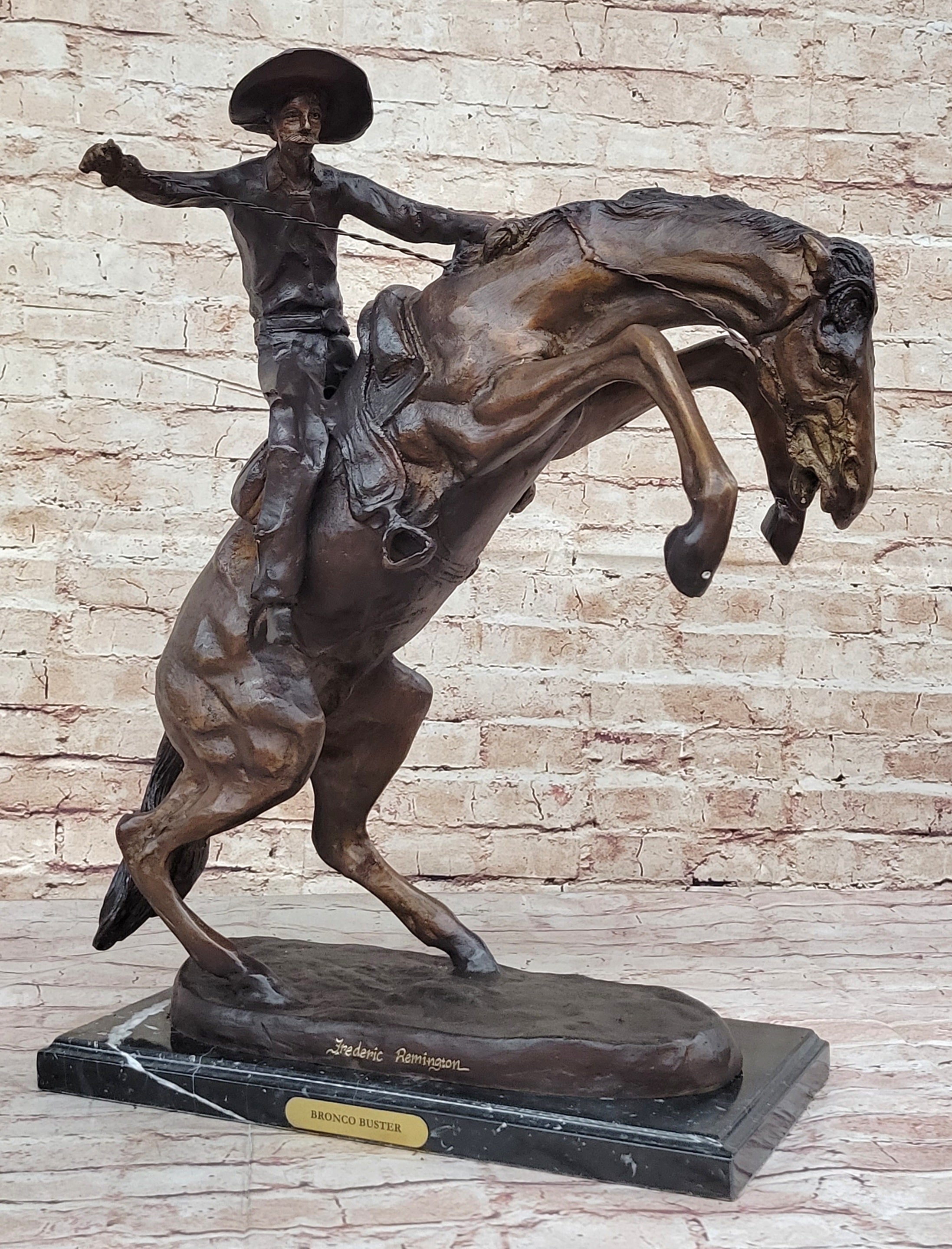 Frederic Remington Cowboy Bronc Western Bronze Sculpture - Your Western Decor