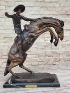 Frederic Remington Cowboy Bronc Western Bronze Sculpture - Your Western Decor