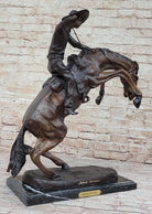 Frederic Remington Cowboy Bronc Western Bronze Sculpture - Your Western Decor