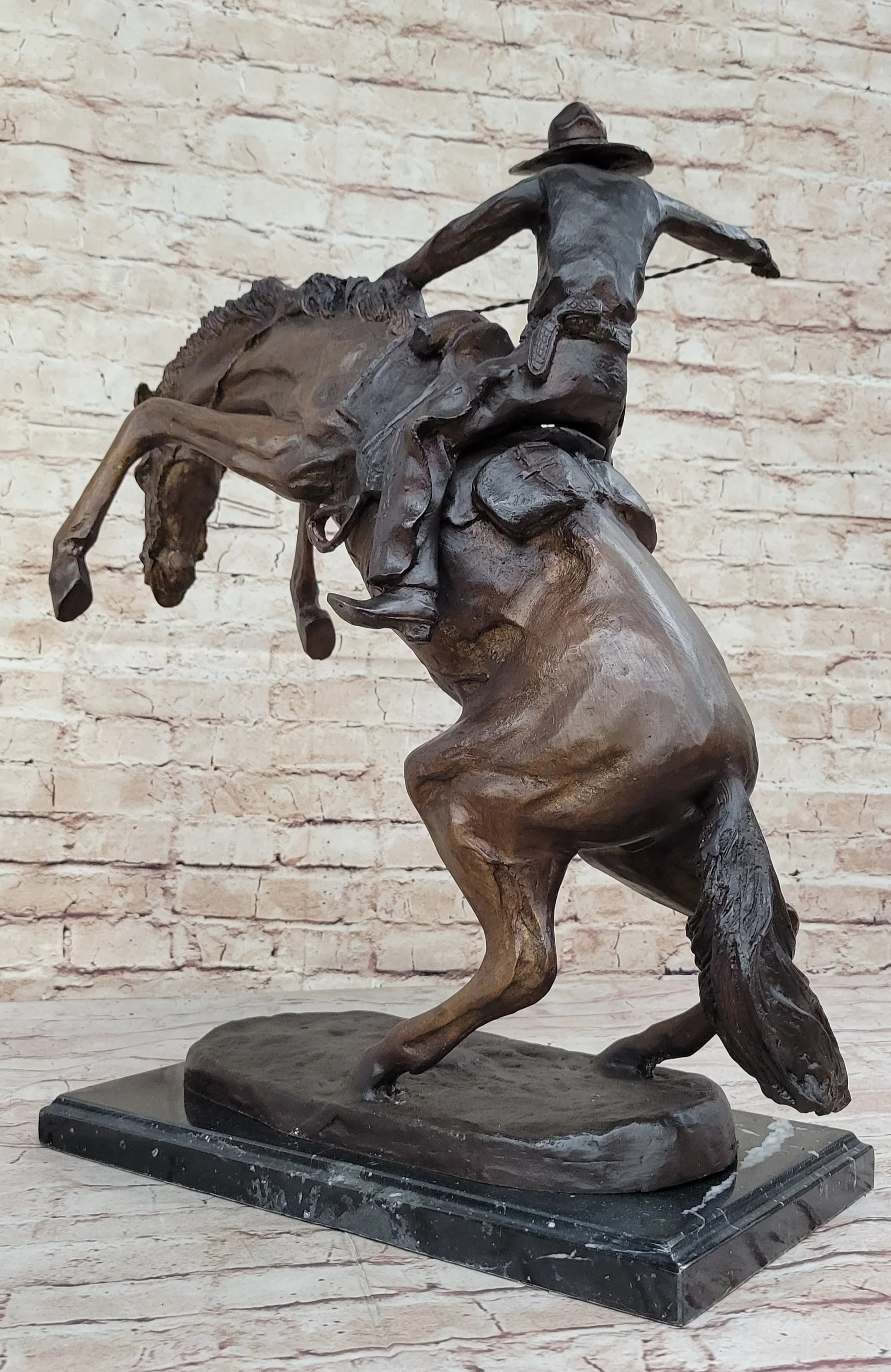 Cowboy Bronco Buster Western Bronze Statue – Your Western Decor