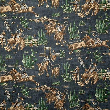 Cowboys rodeo denim western fabric - Your Western Decor