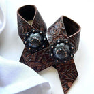 Cowboy Tool Leather Napkin Rings with guns concho - handmade in Oregon by Your Western Decor