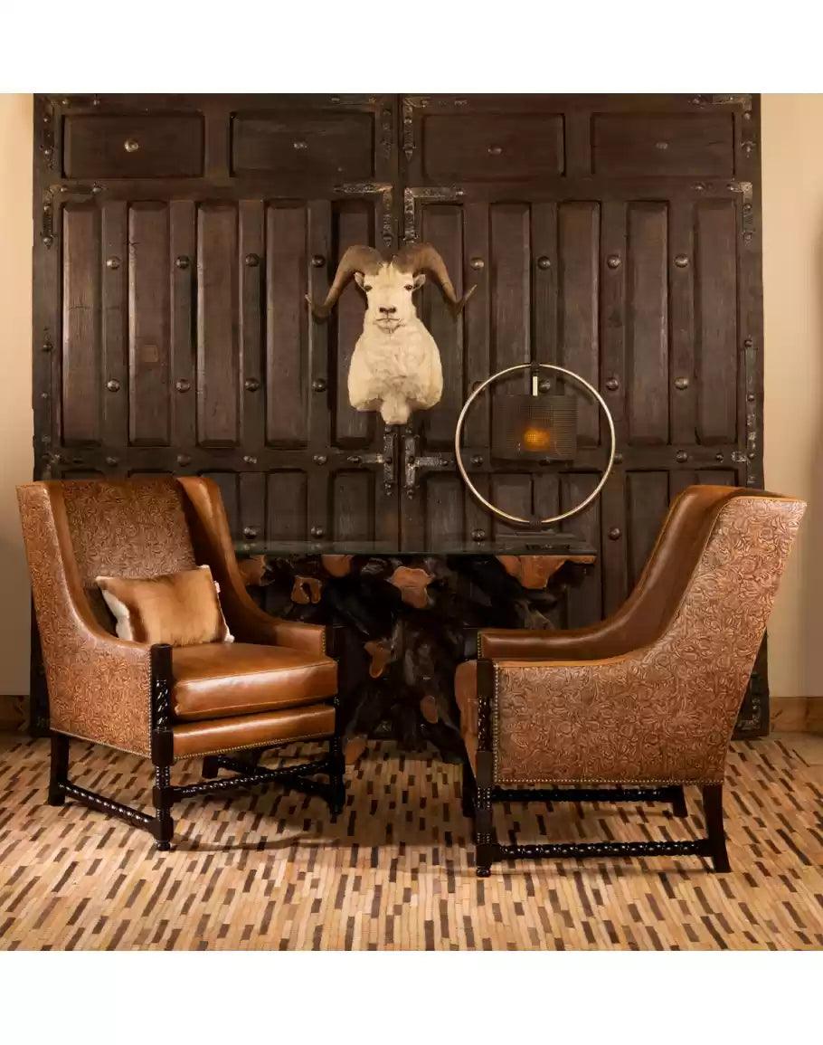 Cowboy Tool Leather Chairs made in America with smooth and embossed top-grain leathers - Your Western Decor