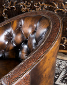 Cowboy Western Leather Swivel Chair - Your Western Decor