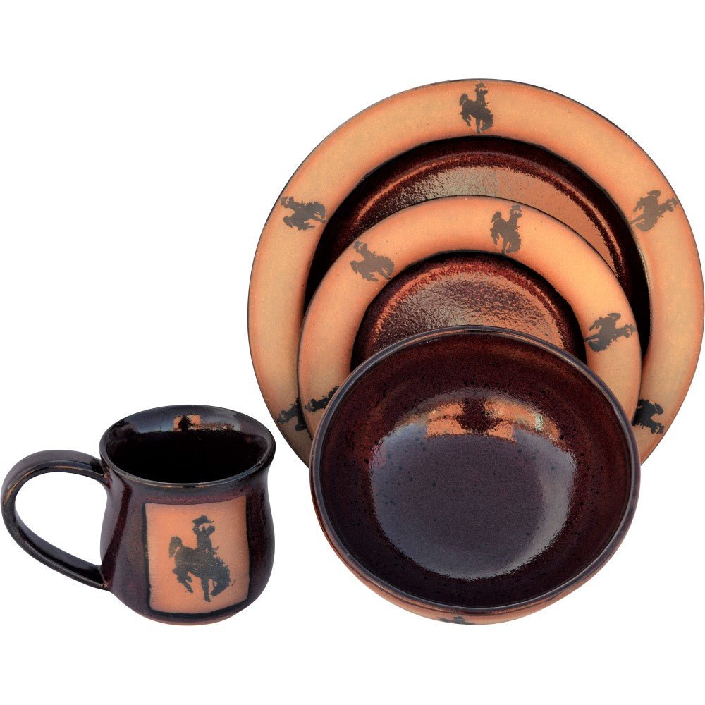 Cowboy bronc western dinnerware - USA made handmade pottery dishes - Your Western Decor