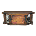 Longhorn copper panel and cowhide western desk - Your Western Decor