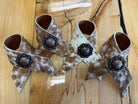 Peppered Cowhide Napkin Rings with conchos - Your Western Decor