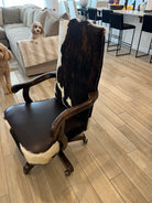 Custom made cowhide and leather western office chair - Your Western Decor