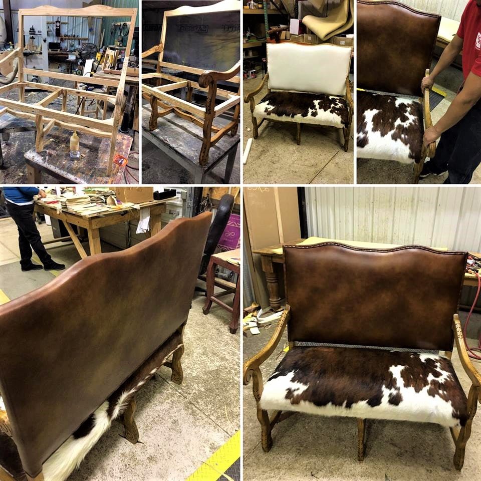 Making western leather and cowhide settee - Your Western Decor