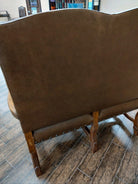 Leather and Longhorn Cowhide Settee - Custom Upholstered Furniture - Your Western Decor