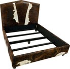 rustic western cowhide bed handmade USA