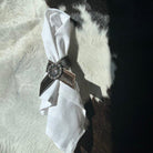 Dark Brown Cowhide Concho Napkin Rings handmade in Oregon by Your Western Decor