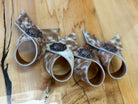 Peppered Cowhide Napkin Rings with conchos - Your Western Decor