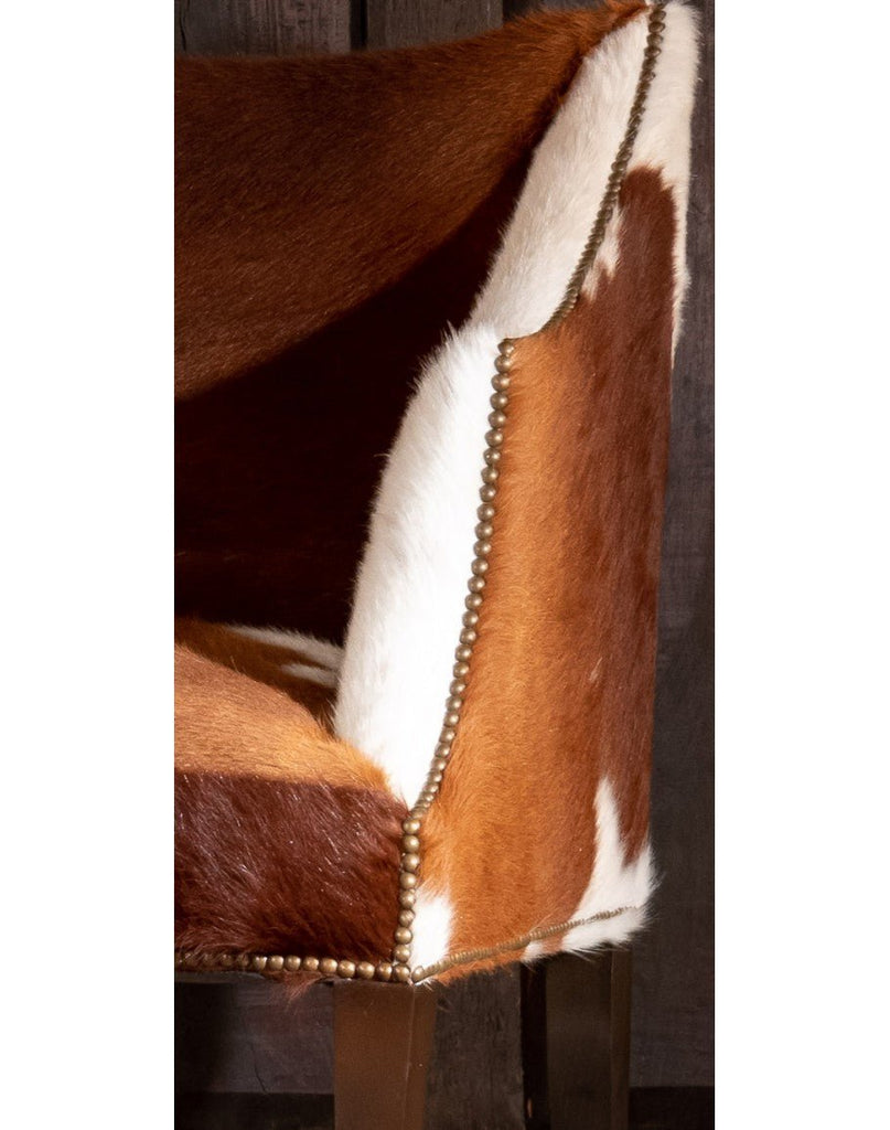 Ranch cowhide chair accent tacking - American made living room furniture - Your Western Decor