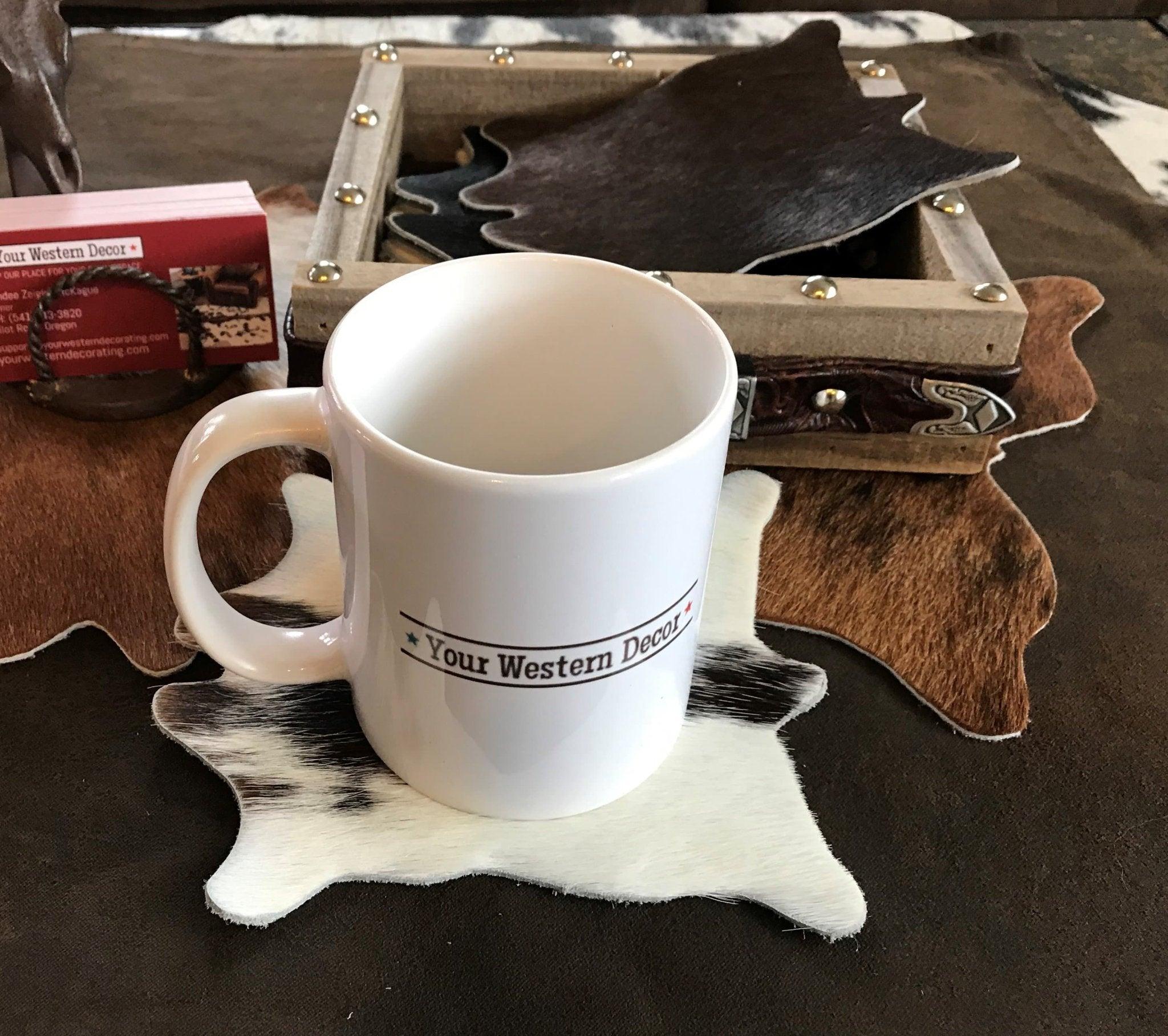 Cowhide coasters set. Made in the USA. Your Western Decor.