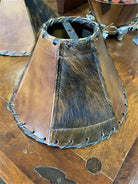 Custom handmade Brindle Cowhide & Leather Lamp Shades  - Your Western Decor